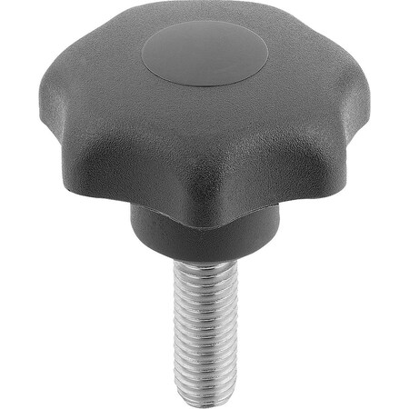 Kipp Star Grip Antibacterial To DIN6336 D1=40 D=M08X25 H=25, Form:L, Thermoplastic Gray Ral7015, K0154.12408144X25